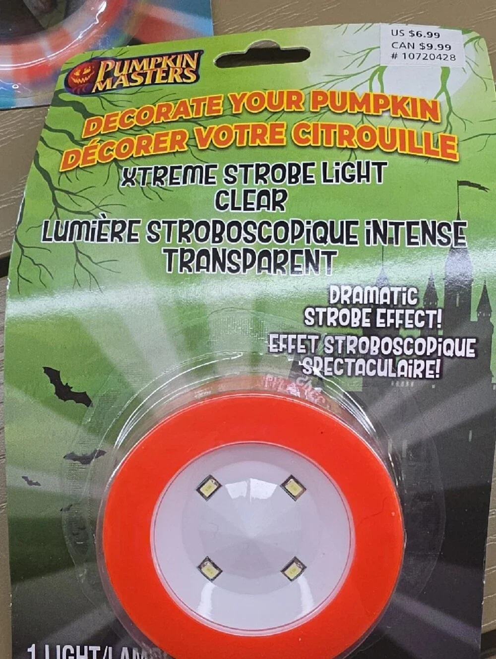 Orange & Clear Craft Pumpkin Lights and Carving Tool Set